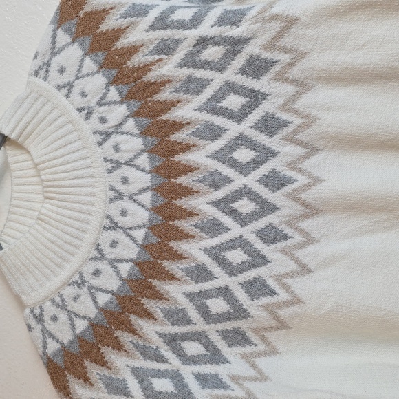 North Pole Womens Fair Isle Gray Tan Medium New - Picture 3 of 13